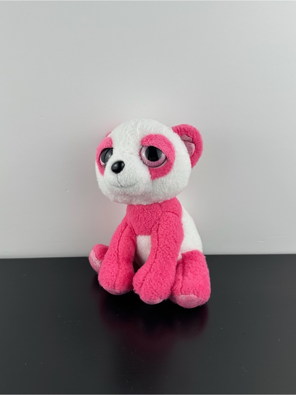 Russ Berrie Lil Peepers Orchid Panda Teddy Bear 6” Big Pink Eyes Plush Peeper